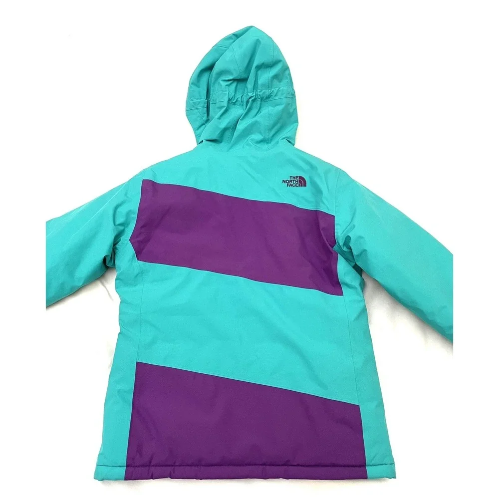 The North Face Girls Hyvent Jacket Large (14/16) Teal / Purple Waterproof Hiking